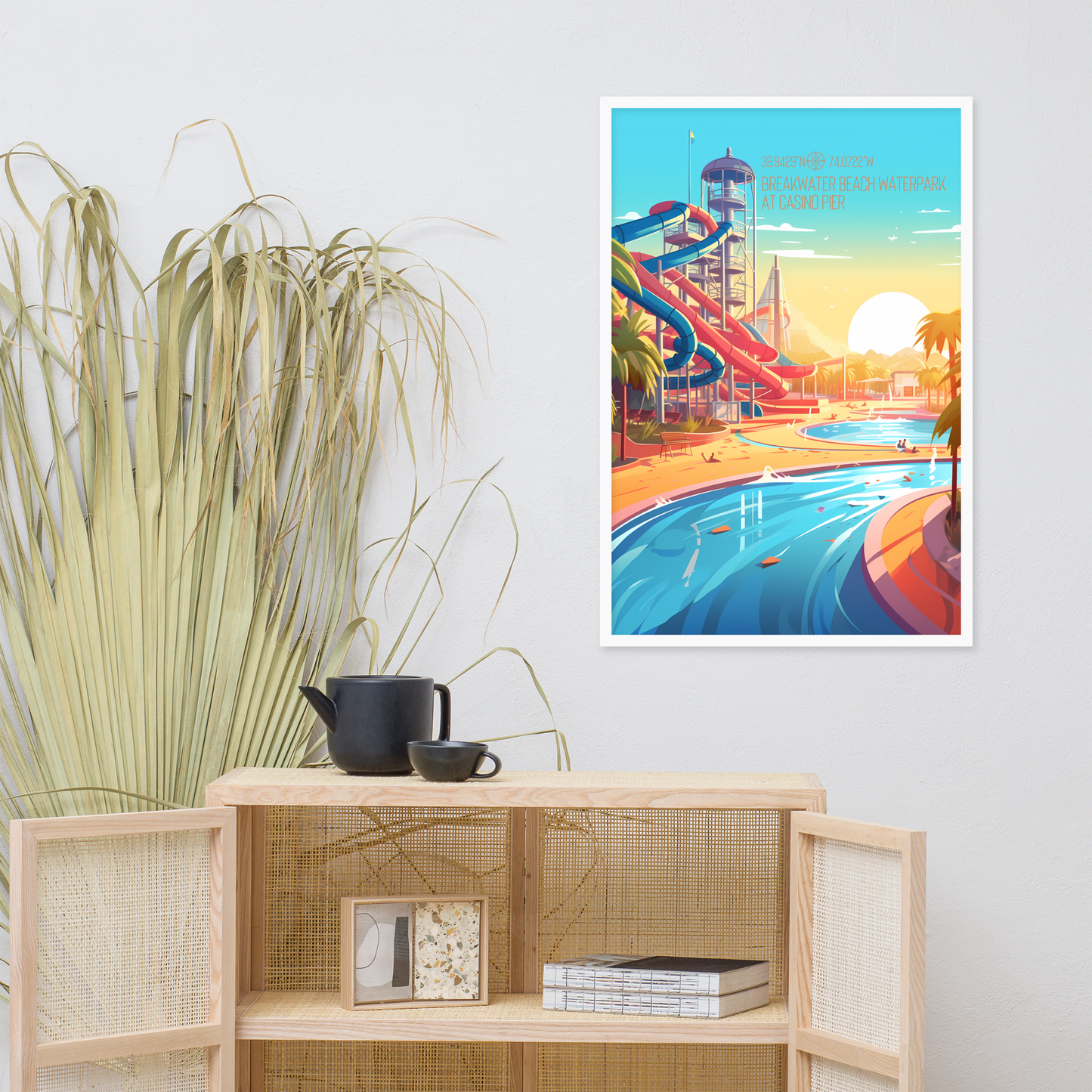 New Jersey - Breakwater Beach Water Park (Framed poster)