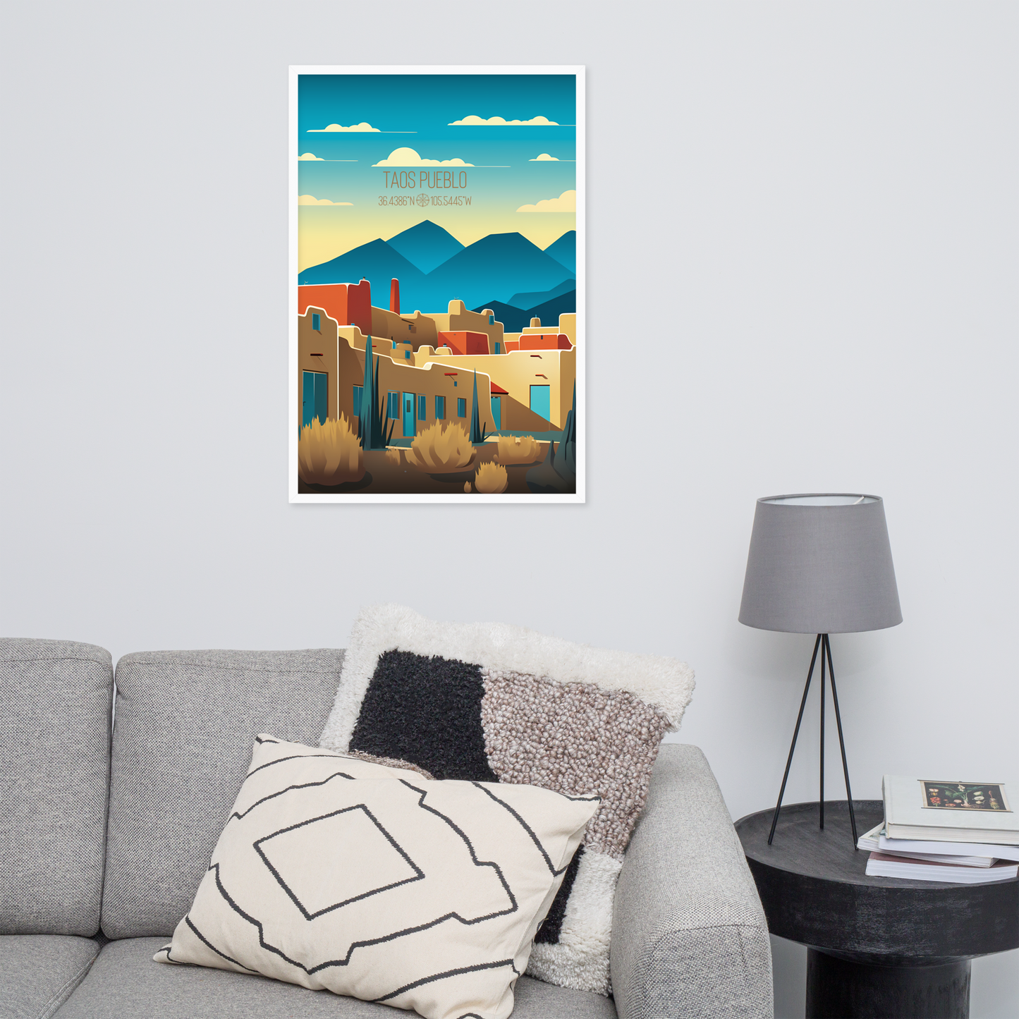 New Mexico - Taos Pueblo (Framed poster)