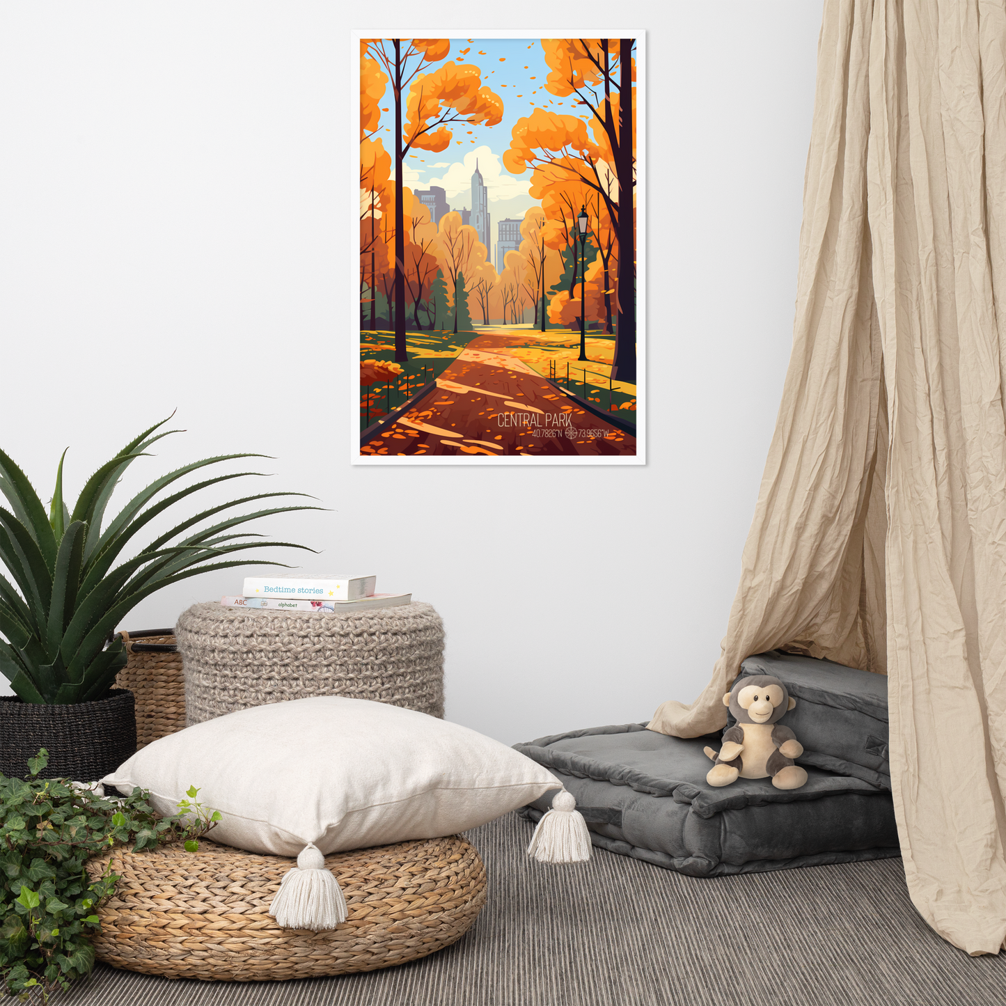 New York - Central Park Autumn (Framed poster)