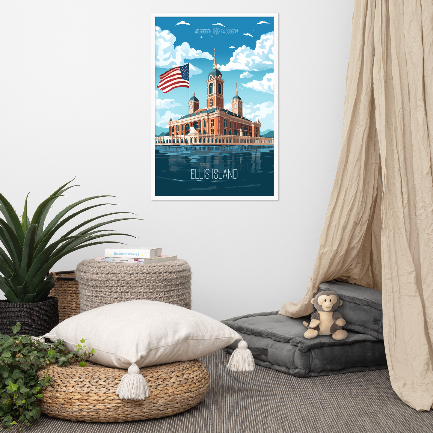 New York - Ellis Island (Framed poster)