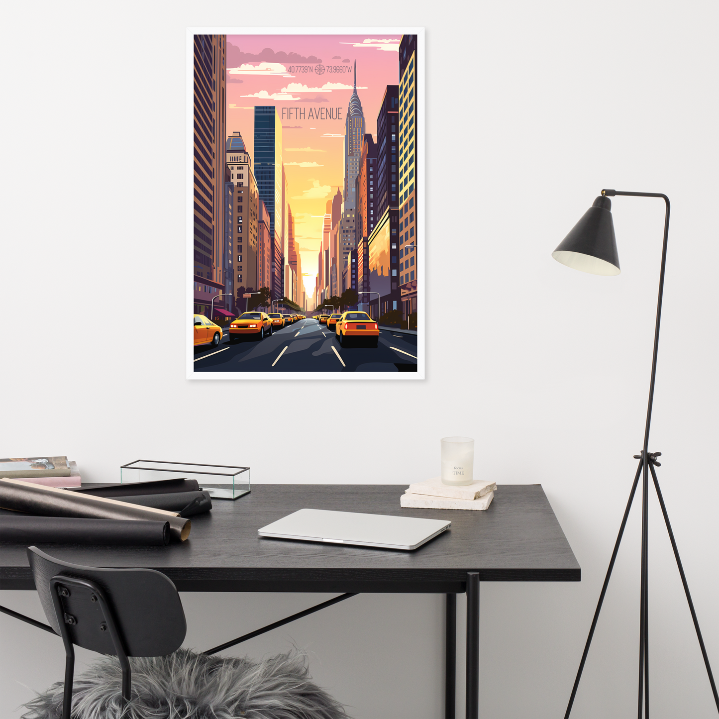 New York - Fifth Avenue (Framed poster)