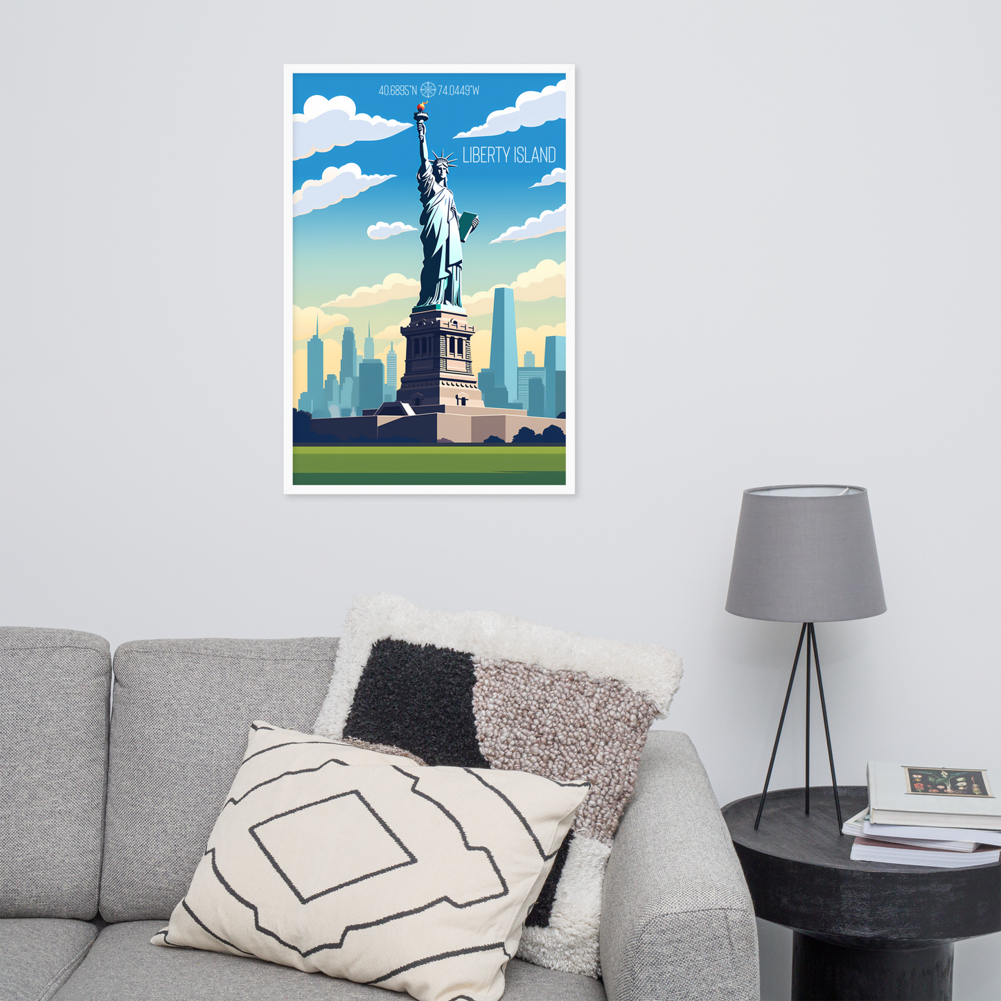 New York - Liberty Island (Framed poster)