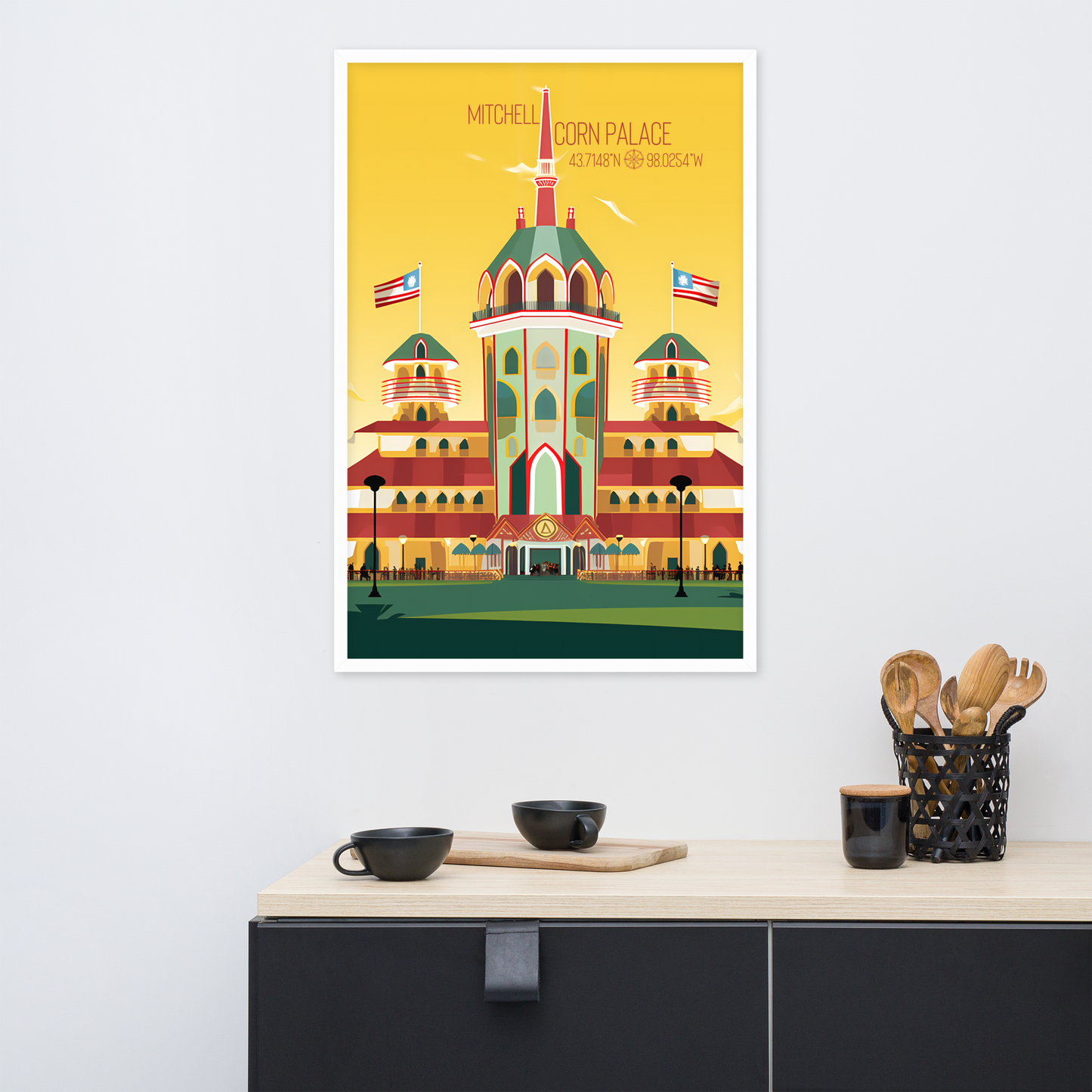 South Dakota - Mitchell Corn Palace (Framed poster)