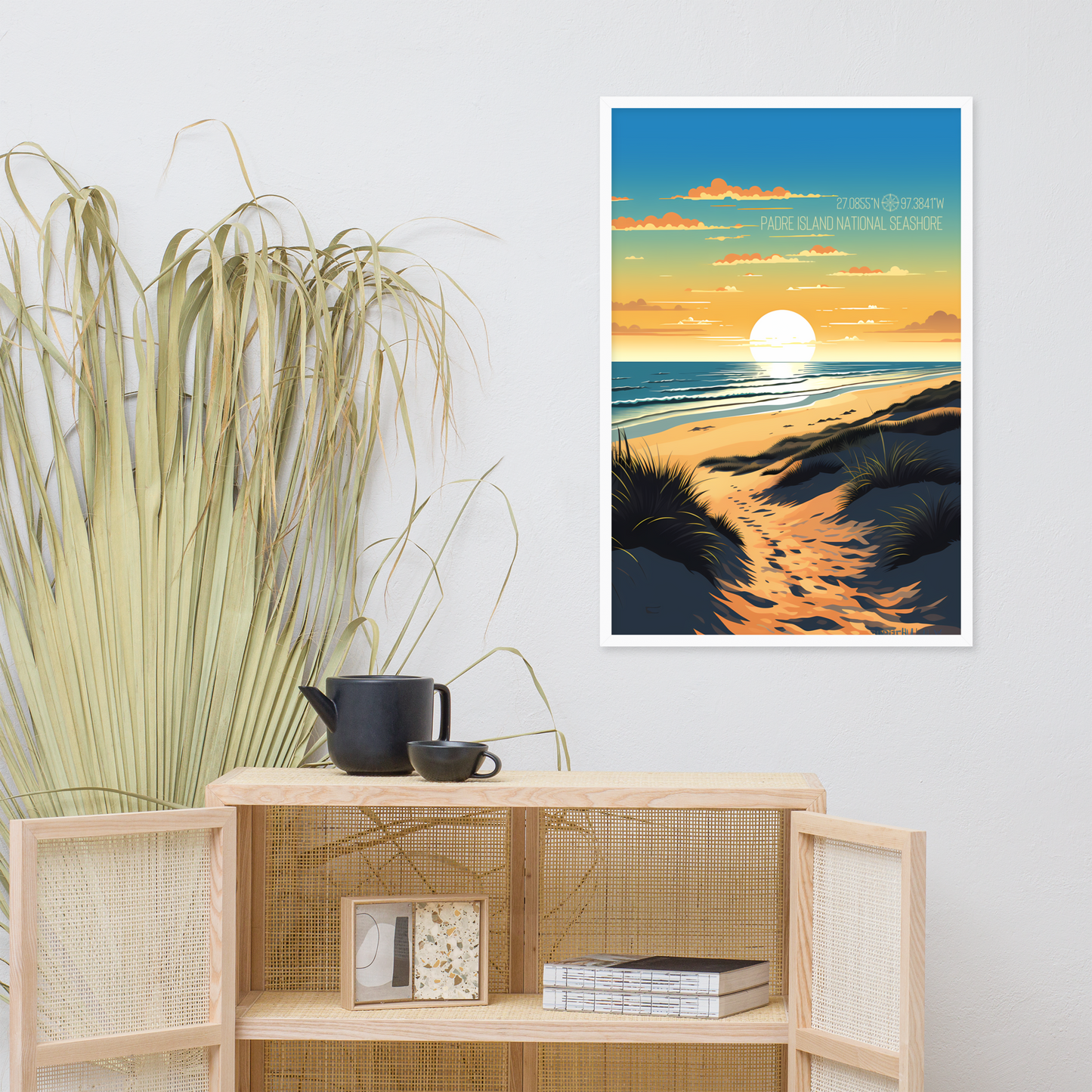 Texas - Padre Island National Seashore (Framed poster)