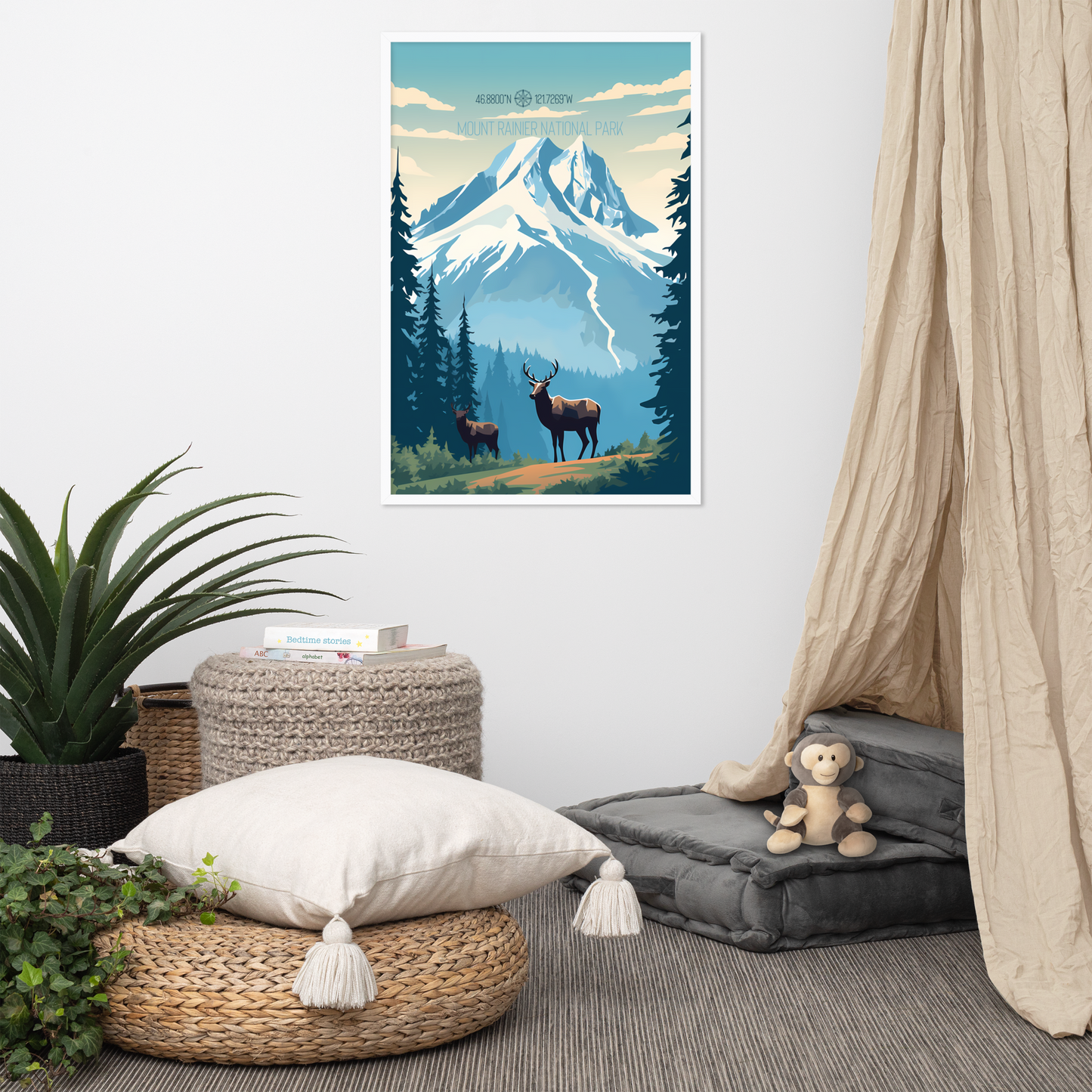 Washington - Mount Rainier National Park (Framed poster)