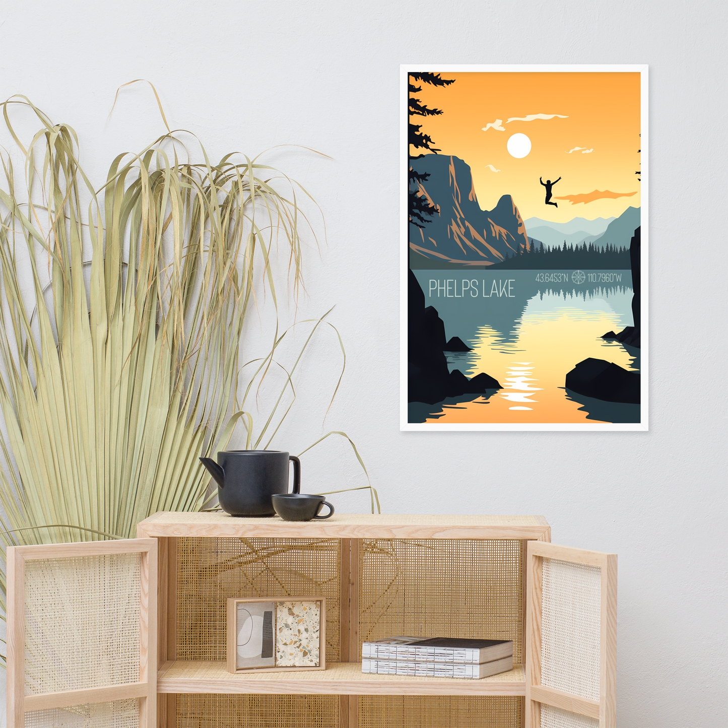 Wyoming - Phelps Lake (Framed poster)