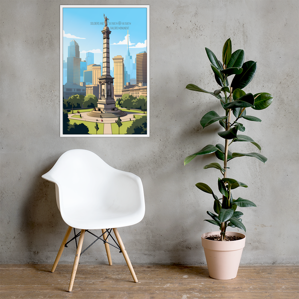 Indiana - Soldiers and Sailors Monument (Framed poster)