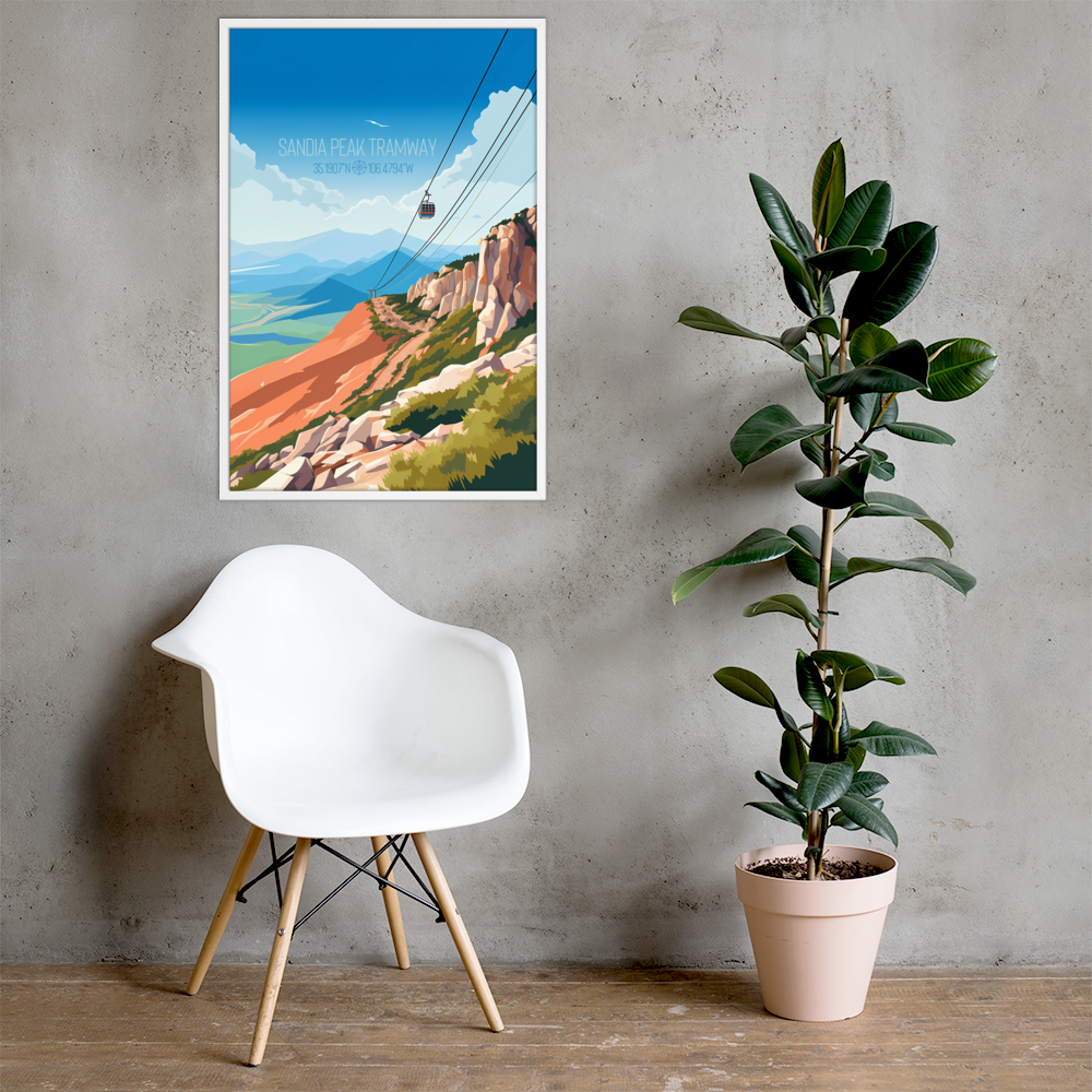 New Mexico -  Sandia Peak Tramway (Framed poster)