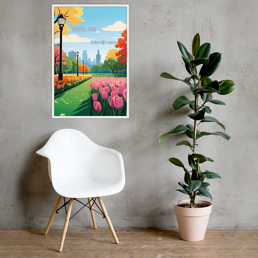 New York - Central Park Spring (Framed poster)