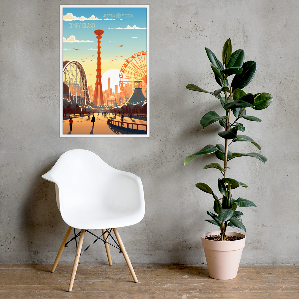 New York - Coney Island (Framed poster)