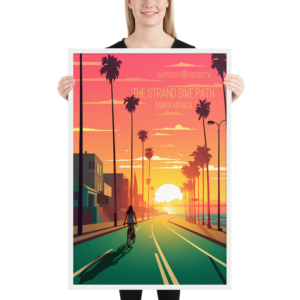 California - The Strand Bike Path - Santa Monica (Framed poster)