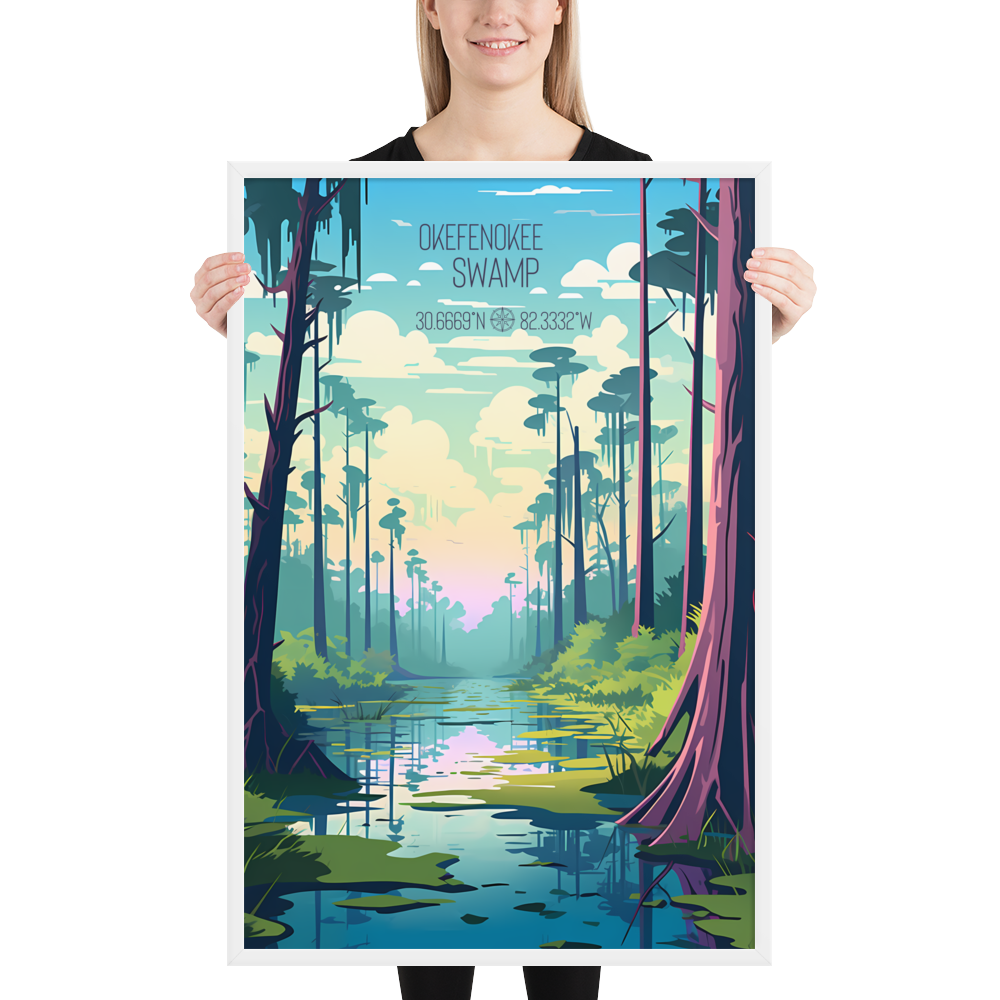 Georgia - Okefenokee Swamp (Framed poster)