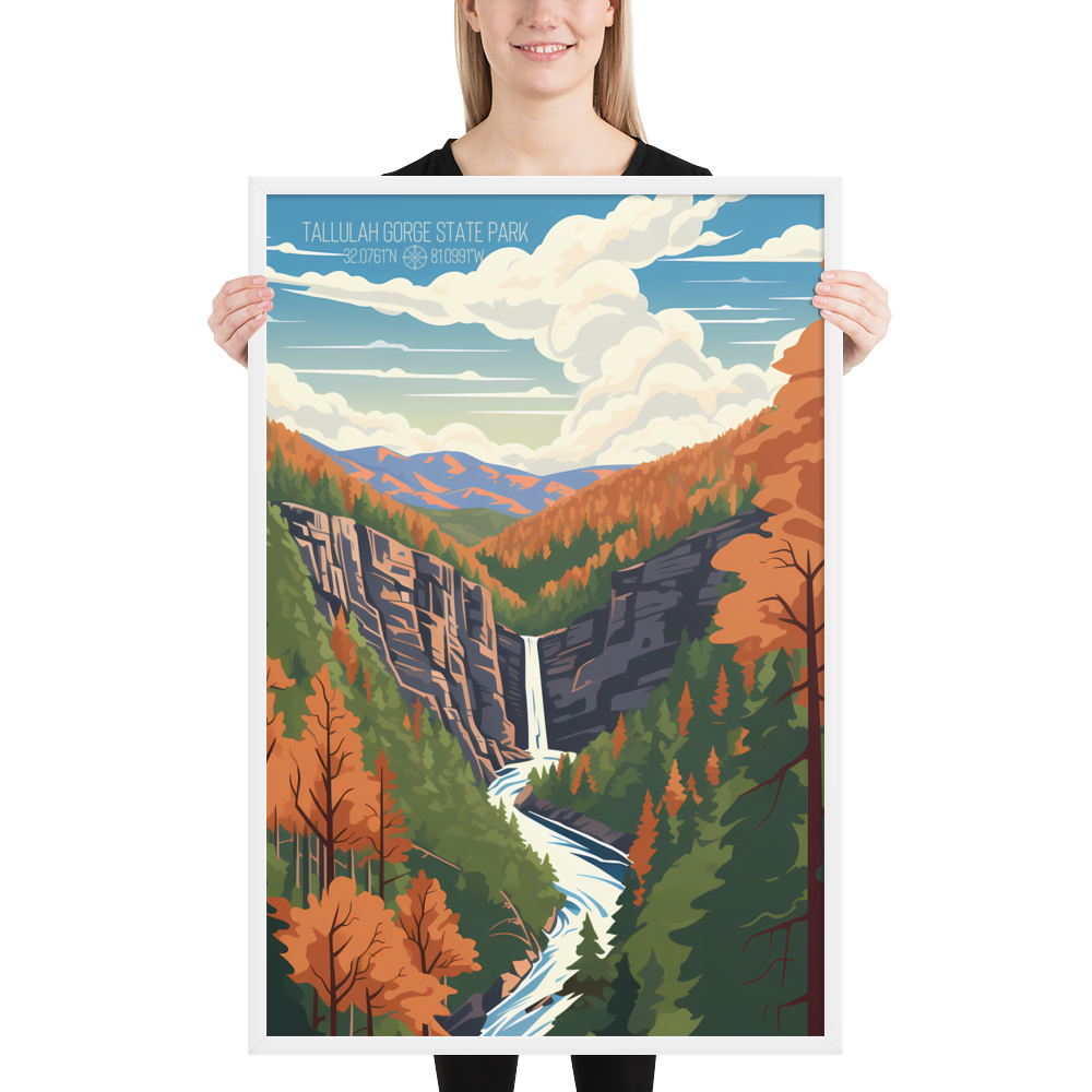 Georgia - Tallulah Gorge State Park (Framed poster)