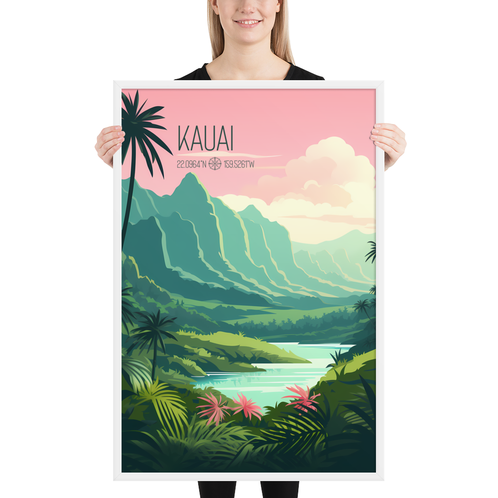 Hawaii - Kauai (Framed poster)