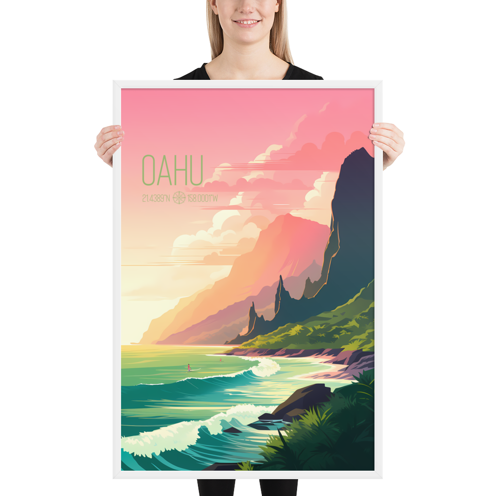 Hawaii - Oahu (Framed poster)