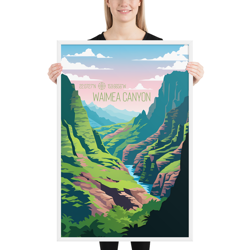 Hawaii - Waimea Canyon (Framed poster)