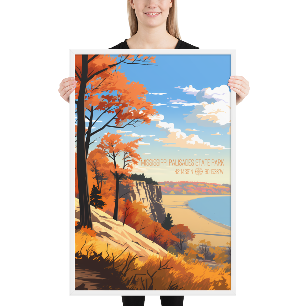 Illinois - Mississippi Palisades State Park (Framed poster)