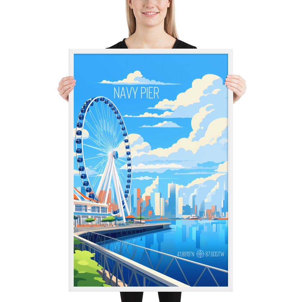 Illinois - Navy Pier (Framed poster)