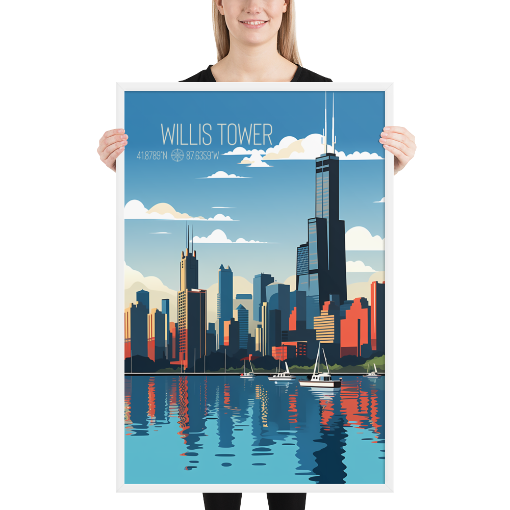 Illinois - Willis Tower (Framed poster)