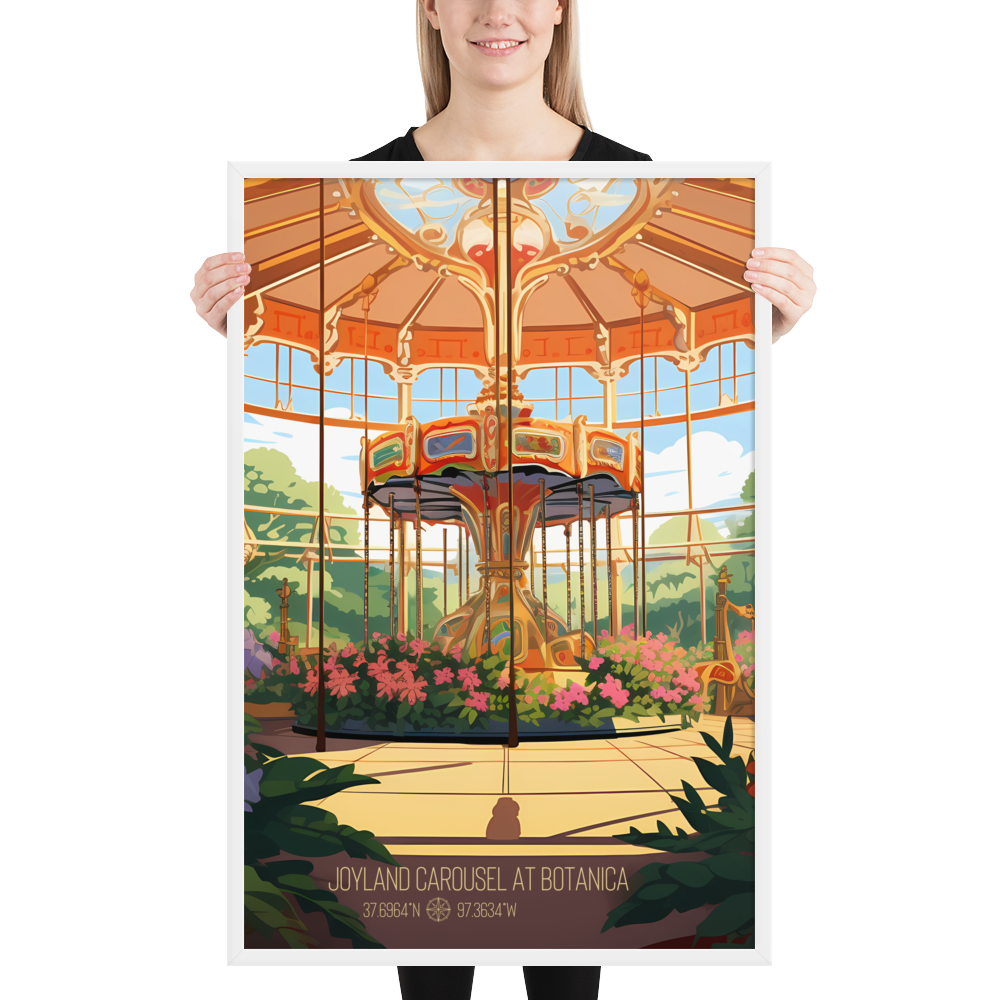 Kansas - Joyland Carousel at Botanica (Framed poster)