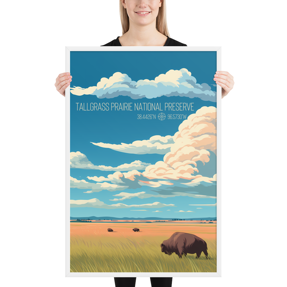 Kansas - Tallgrass Prairie National Preserve (Framed poster)