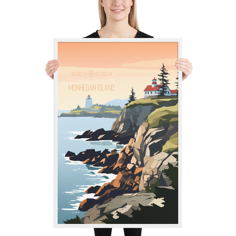 Maine - Monhegan Island (Framed poster)