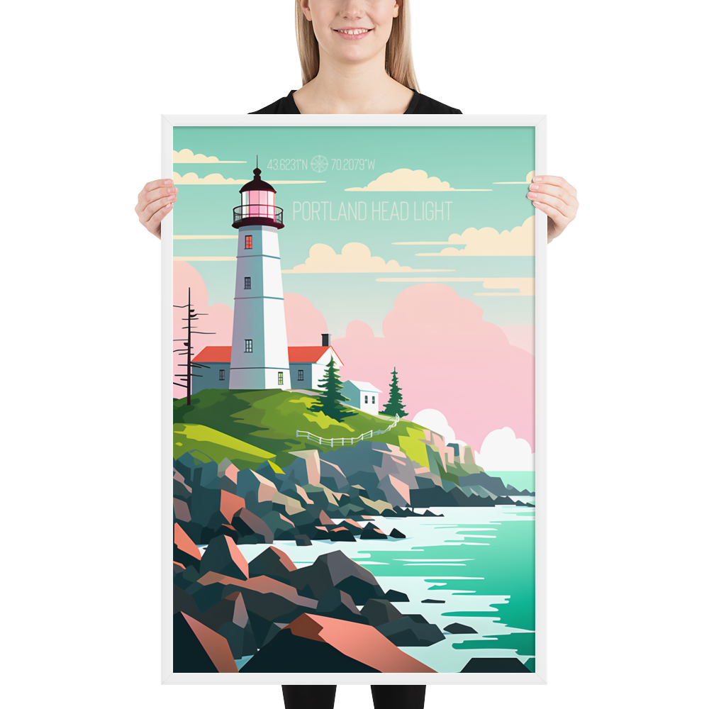 Maine - Portland Head Light (Framed poster)