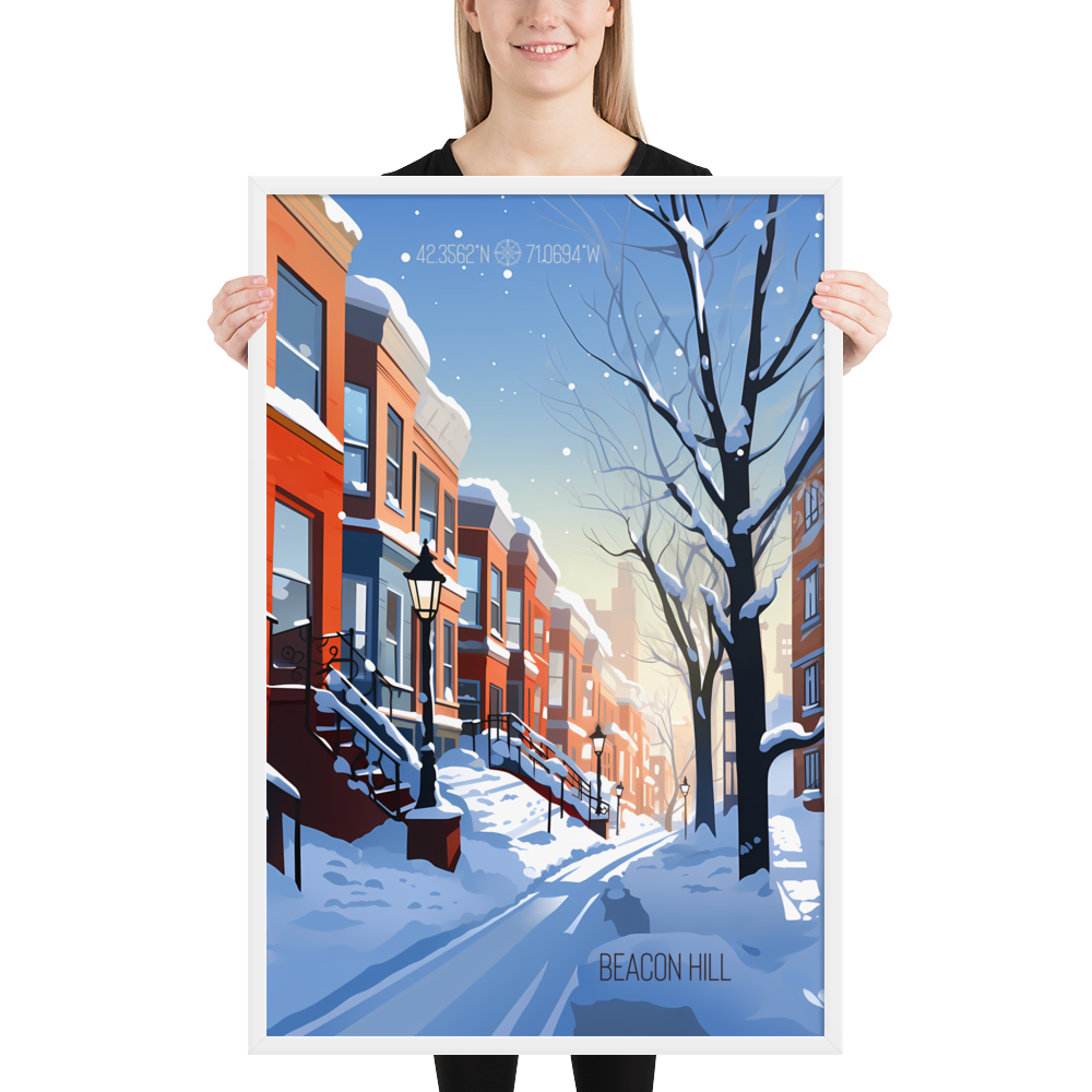 Massachusetts - Beacon Hill (Framed poster)