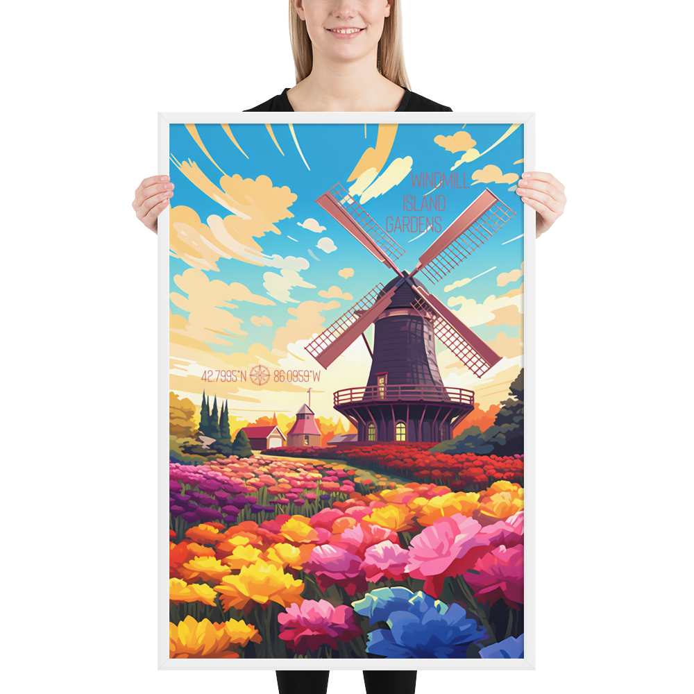 Michigan - Windmill Island Gardens (Framed poster)