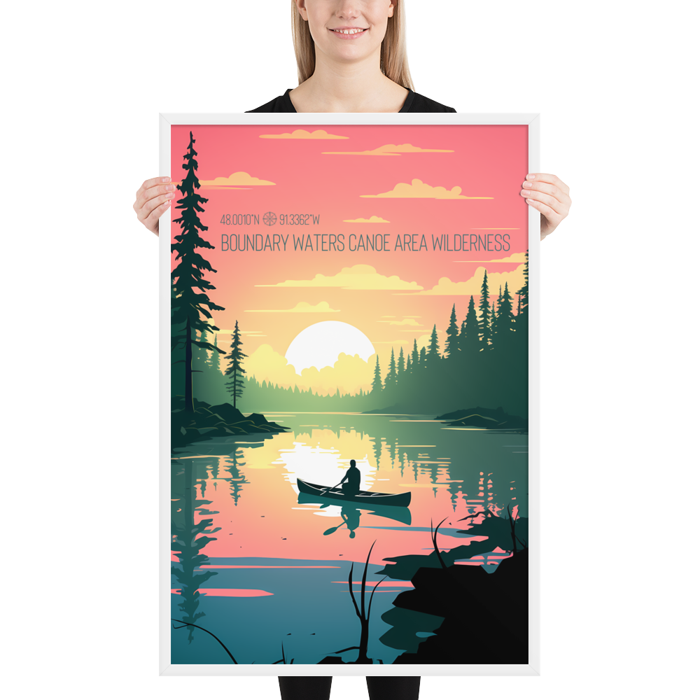 Minnesota - Boundary Waters Canoe Area Wilderness (Framed poster)