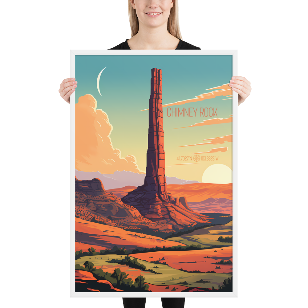 Nebraska - Chimney Rock (Framed poster)