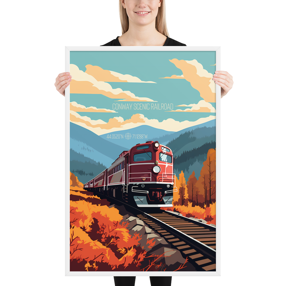 New Hampshire - Conway Scenic Railroad (Framed poster)