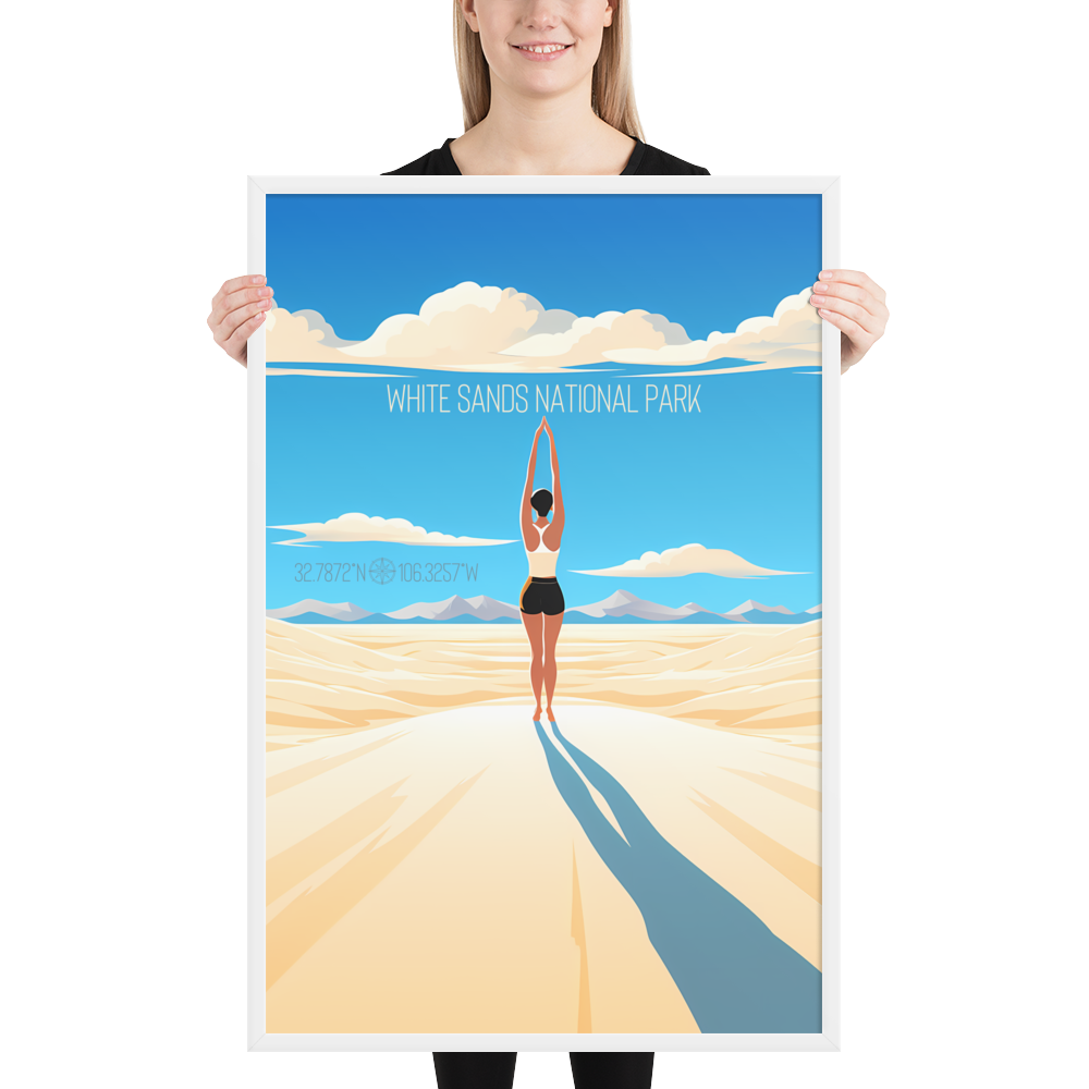 New Mexico - White Sands National Park (Framed poster)