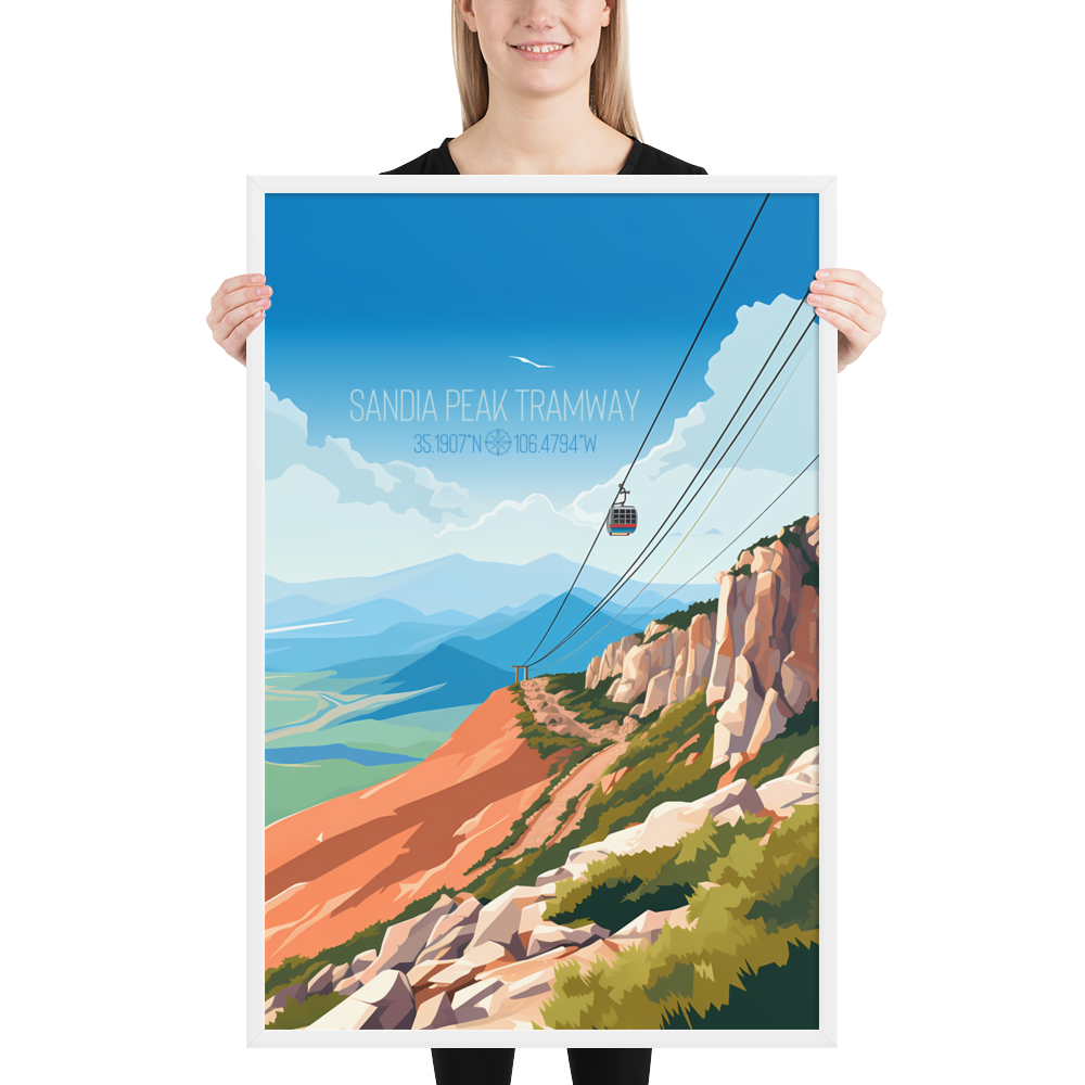 New Mexico -  Sandia Peak Tramway (Framed poster)