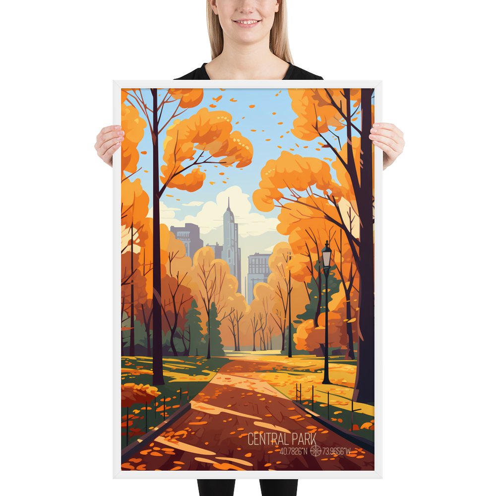 New York - Central Park Autumn (Framed poster)