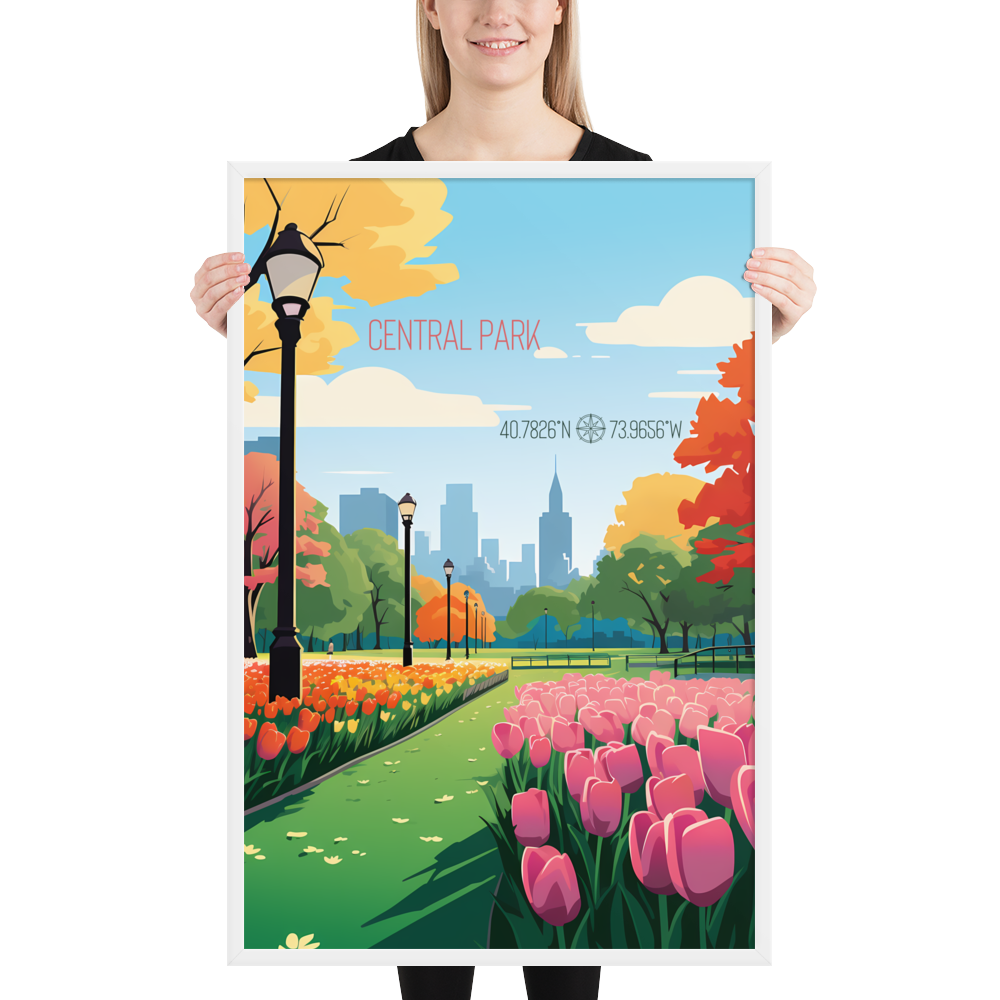 New York - Central Park Spring (Framed poster)