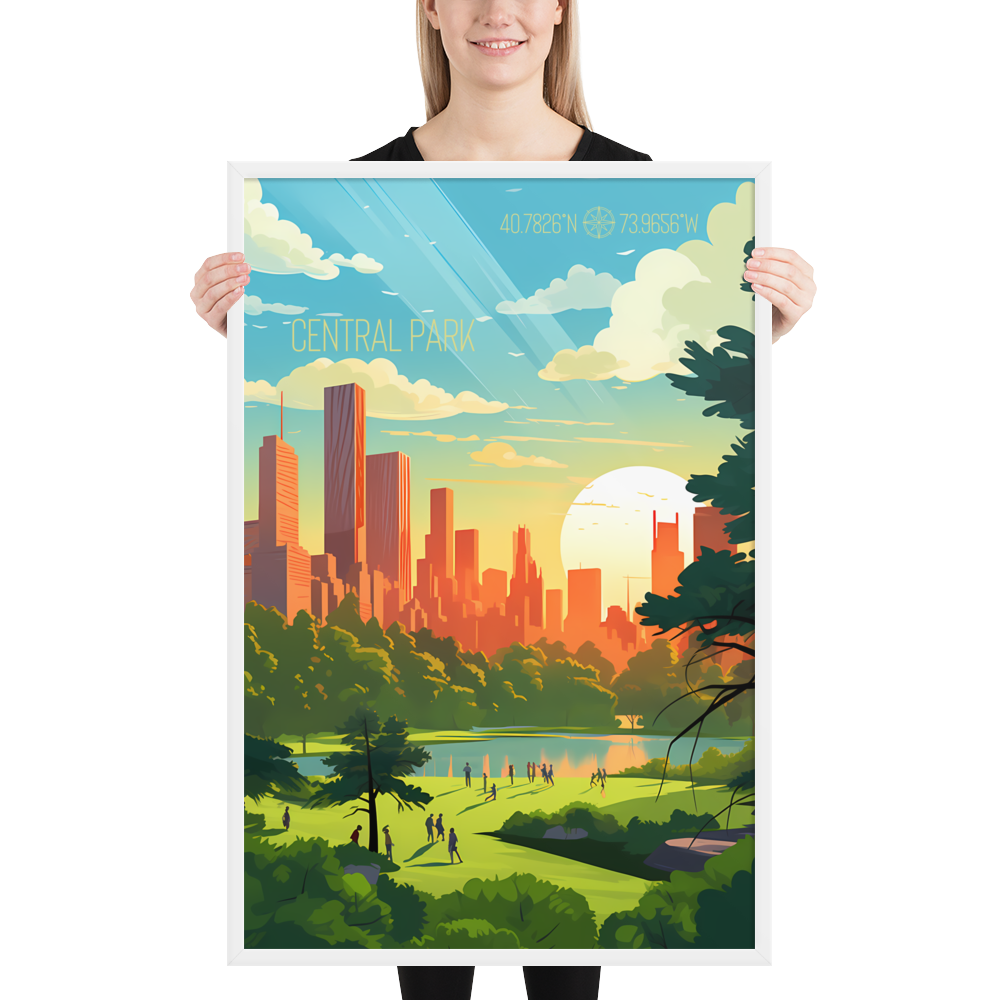 New York - Central Park Summer (Framed poster)