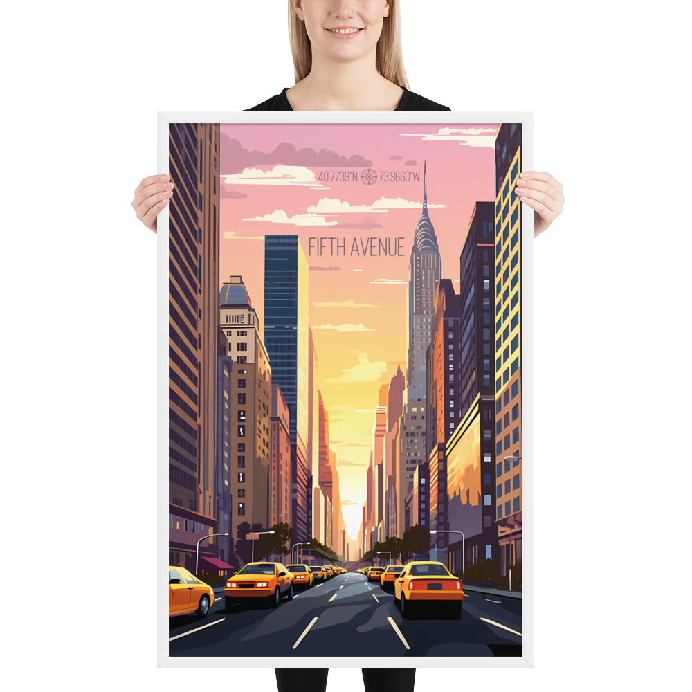 New York - Fifth Avenue (Framed poster)