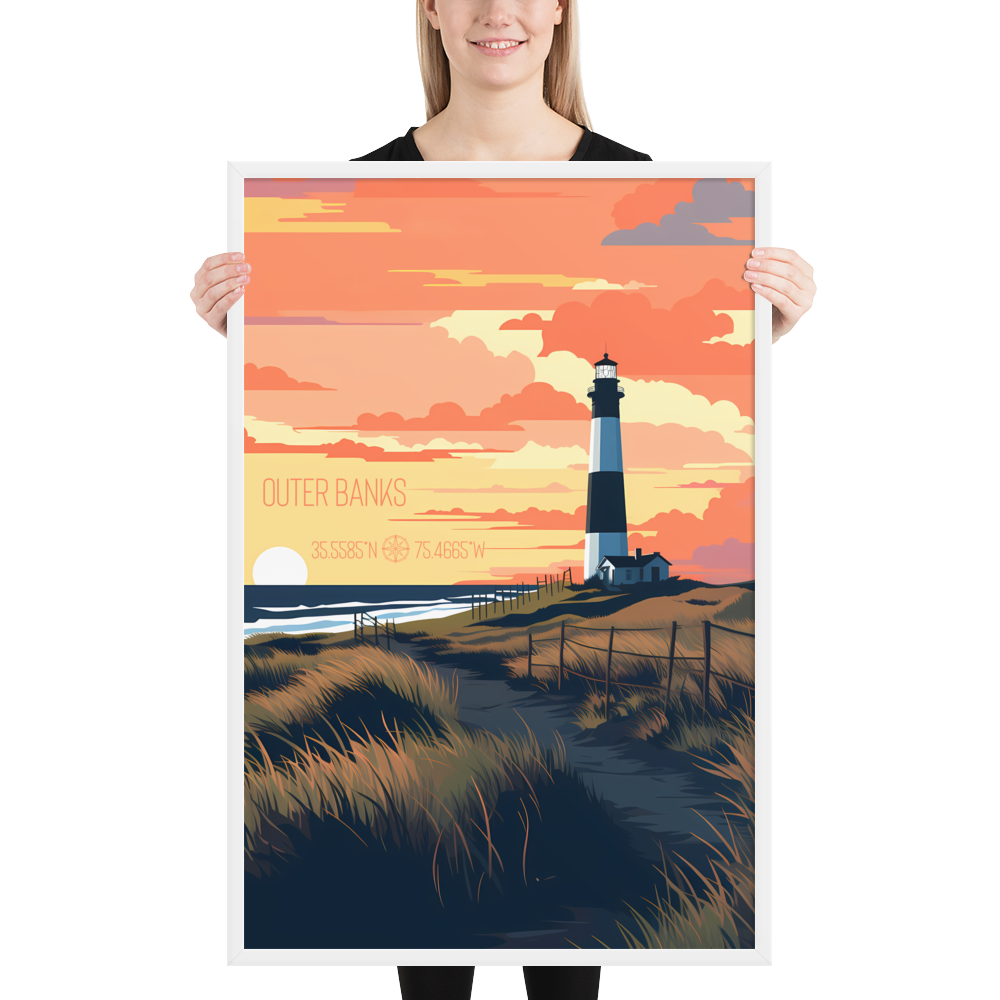 North Carolina - Outer Banks (Framed poster)