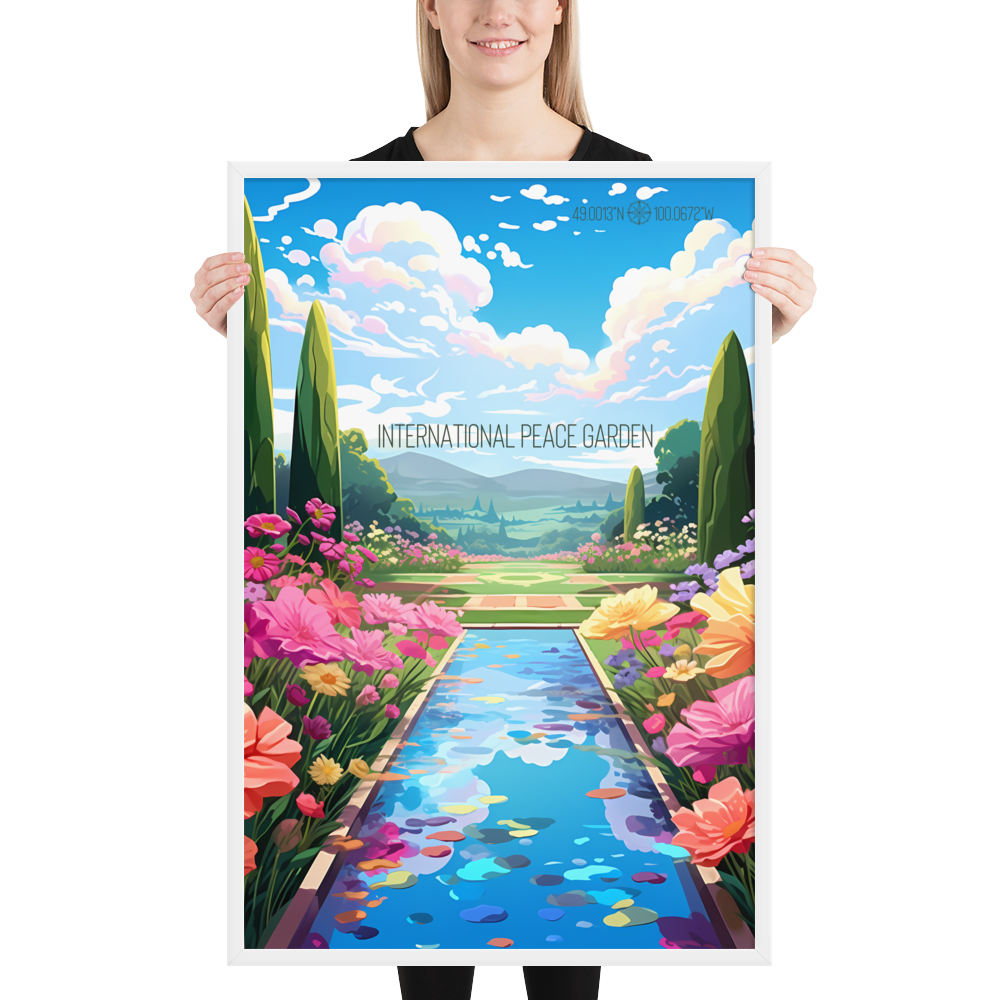 North Dakota - International Peace Garden (Framed poster)