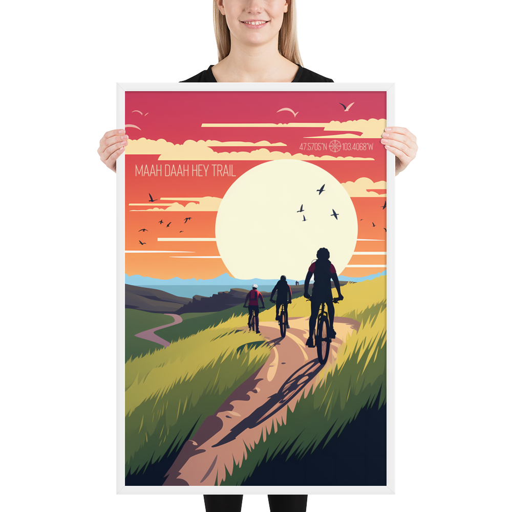 North Dakota - Maah Daah Hey Trail (Framed poster)