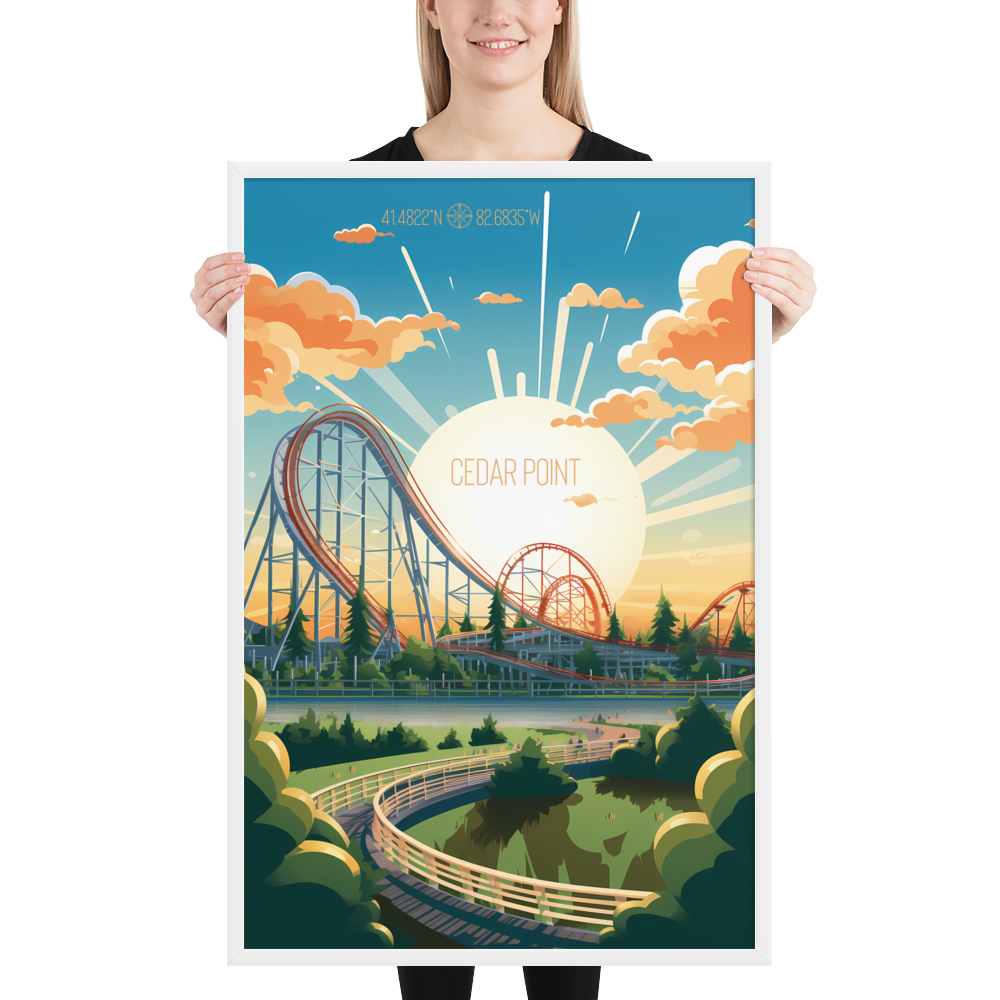 Ohio - Cedar Point Amusement Park (Framed poster)