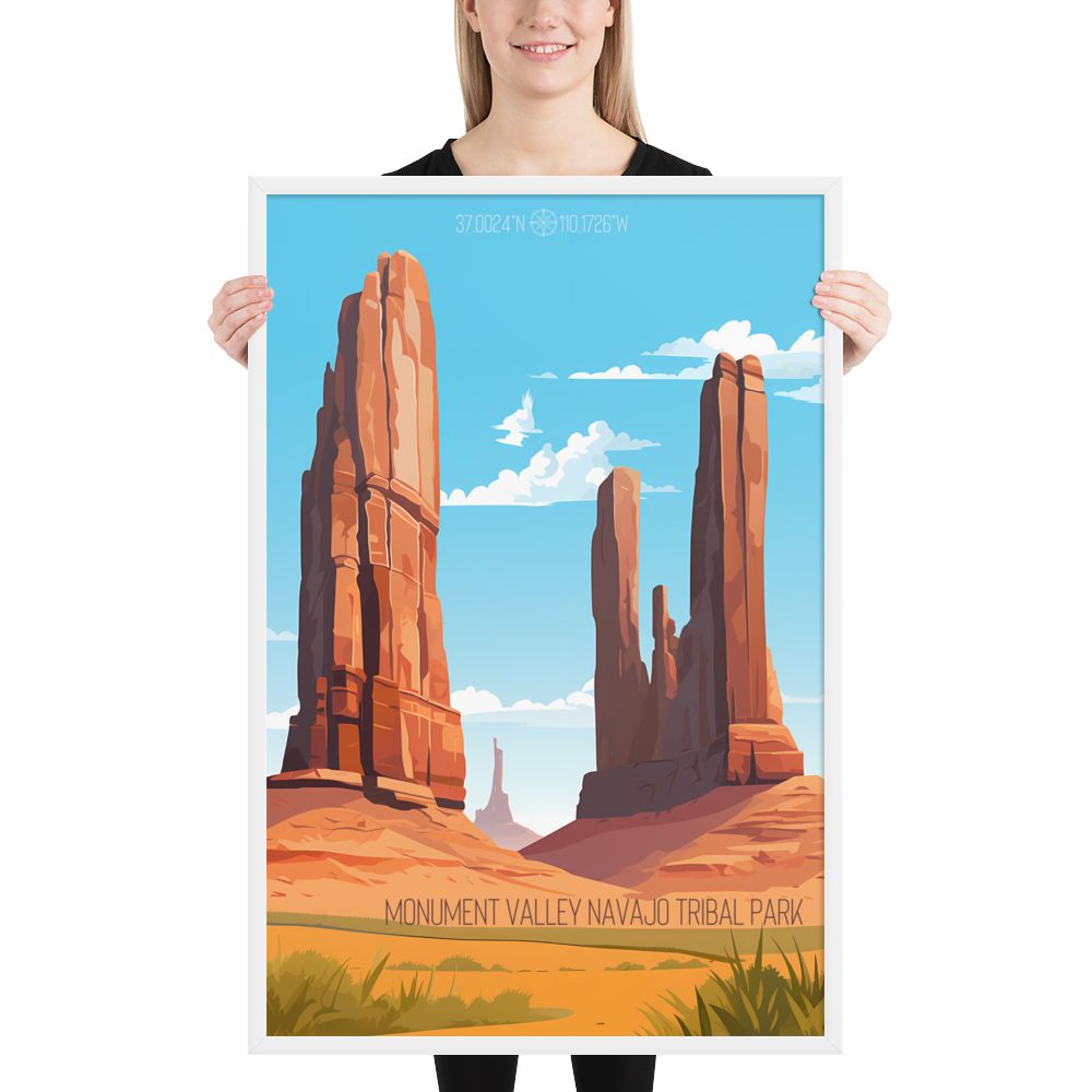 Utah - Monument Valley Navajo Tribal Park (Framed poster)