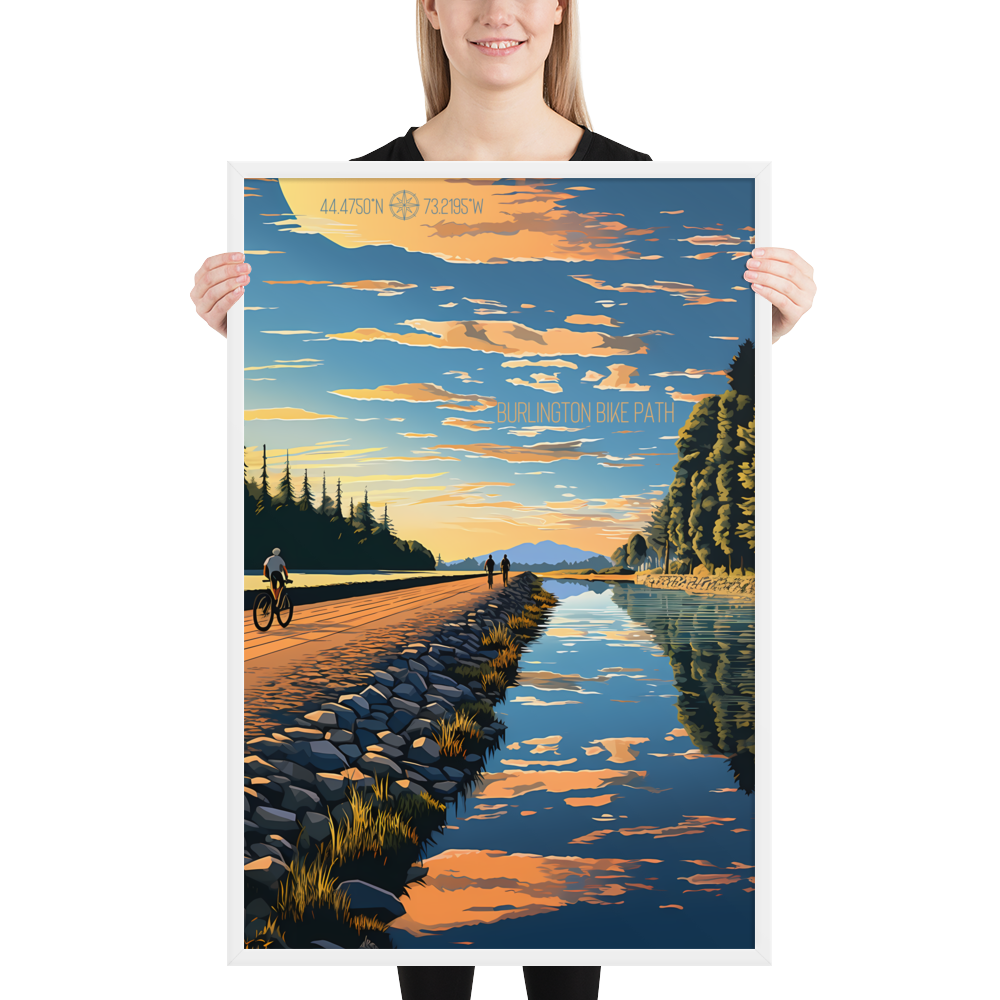 Vermont - Burlington Bike Path (Framed poster)