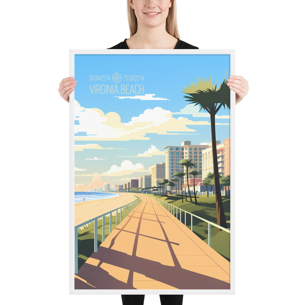 Virginia - Virginia Beach (Framed poster)