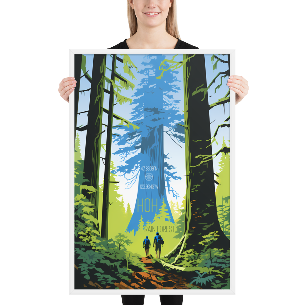 Washington -  Hoh Rainforest (Framed poster)