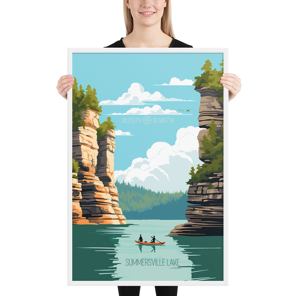 West Virginia - Summersville Lake (Framed poster)