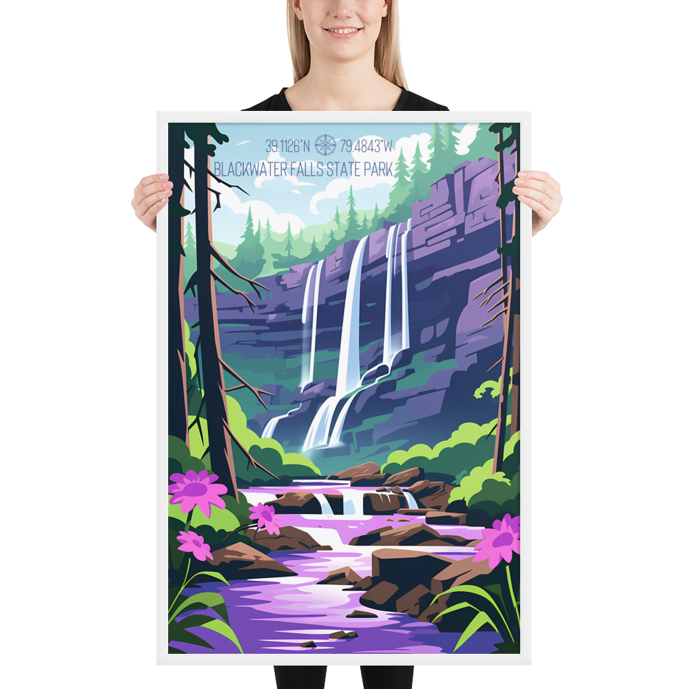 West Virginia - Blackwater Falls State Park (Framed poster)