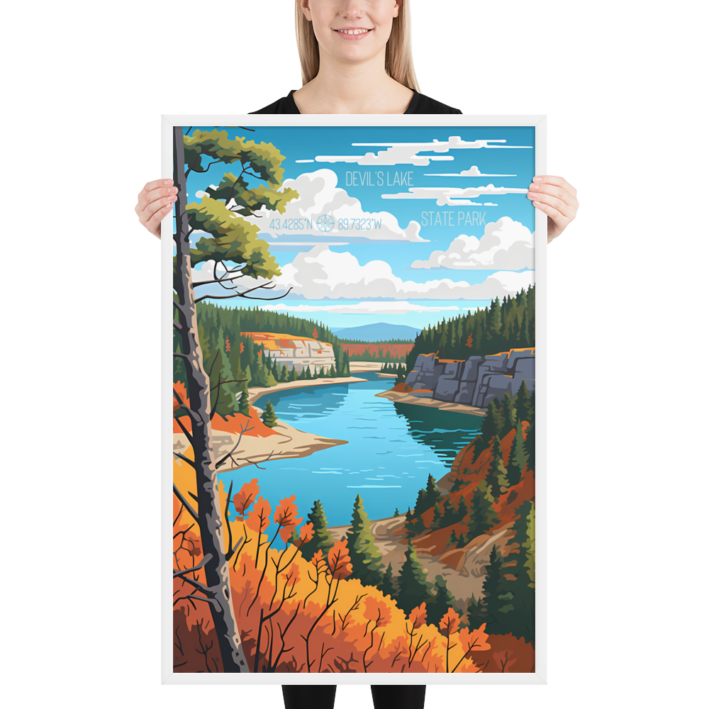 Wisconsin - Devil's Lake State Park (Framed poster)