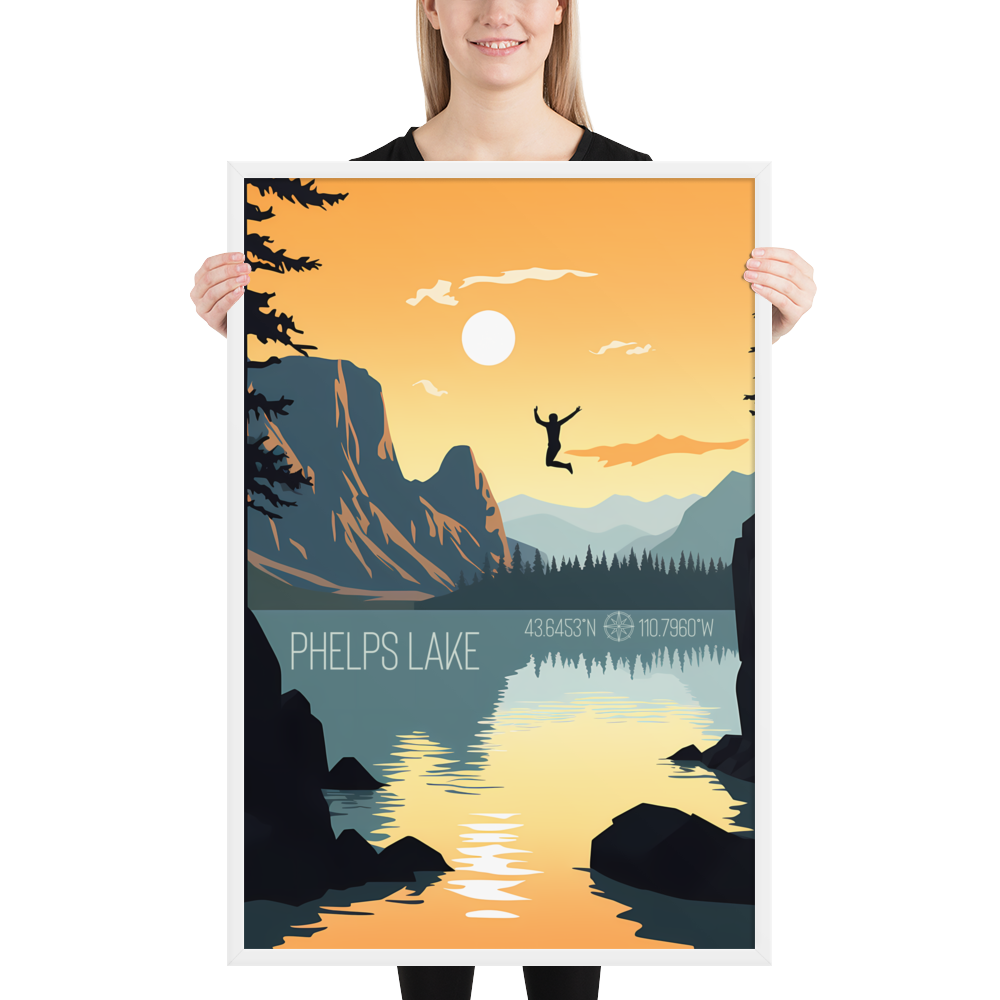 Wyoming - Phelps Lake (Framed poster)